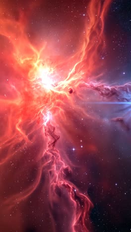 fiery nebula in deep space