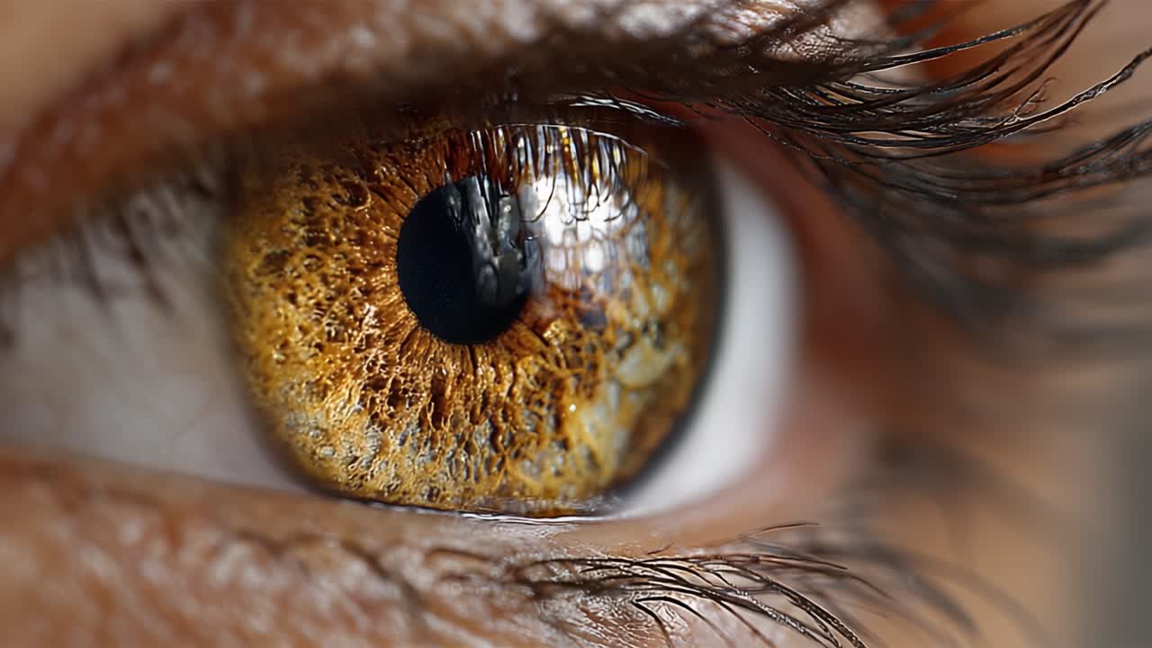 An Intimate Close-Up of an Eye Showcasing Intricate Patterns and Vibrant Colors with a Mesmerizing Glimpse into the Depth of the Iris and Pupil