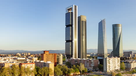 timelapse of the madrid financial district
