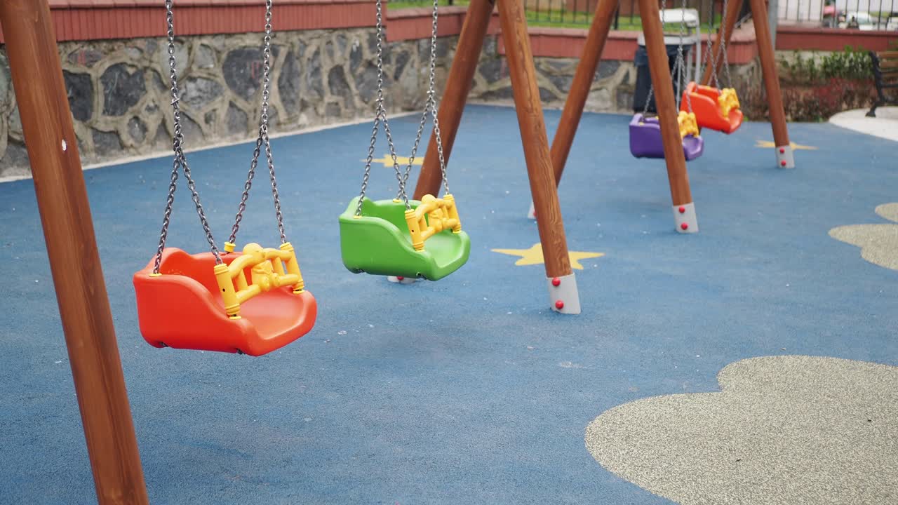 Colorful Swings in a Playground