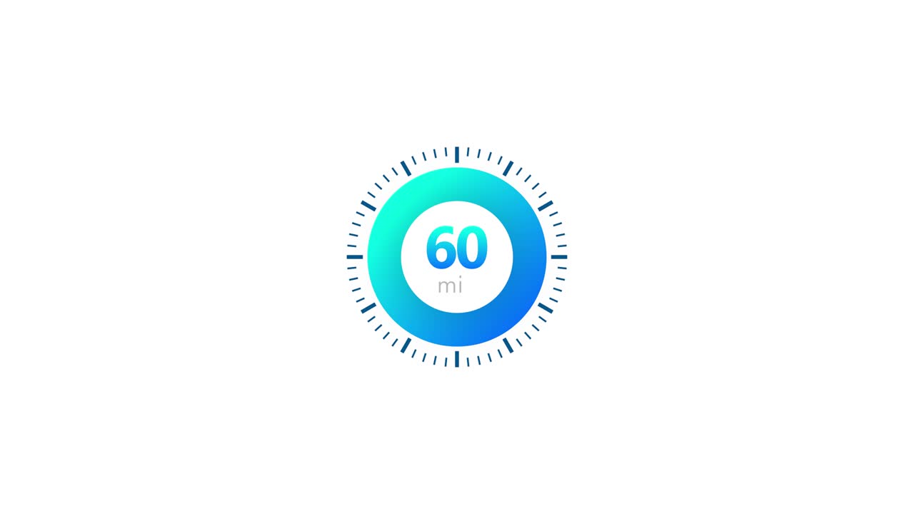 The 60 minutes timer. Stopwatch icon in flat style. Illustration.