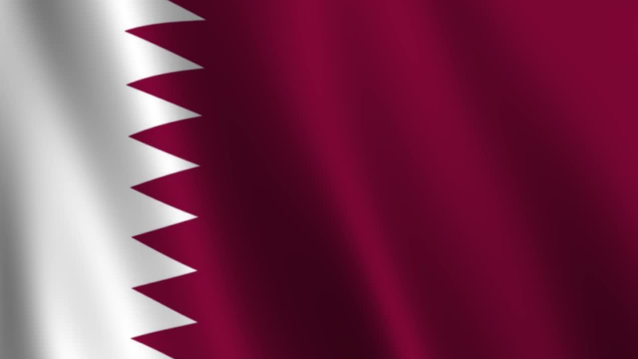 Bandiera del Qatar sventolante con texture di tessuto realistica