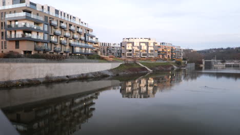 Luxury-marina-bay-apartments-shot-during-sunrise-in-Prague