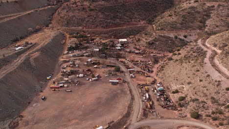 aerial view of jerome ghost town, gold king mine, arizona usa