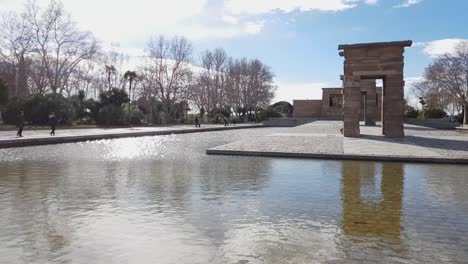 debod temple at west park in madrid - the templo de debod