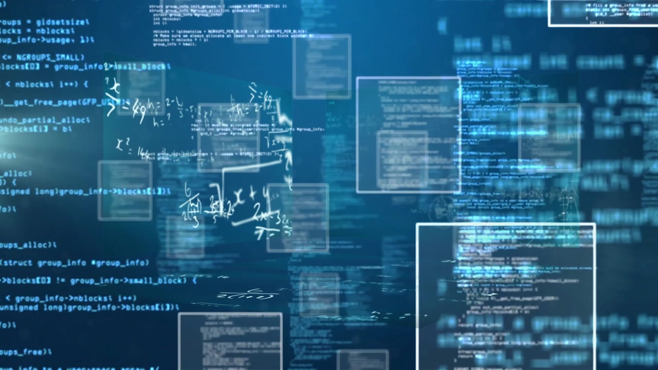 At startup, translucent rectangles appearing and drifting to visualize evolving code structure