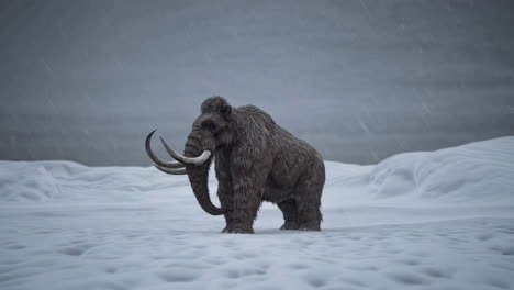 mamut lanudo en un paisaje nevado