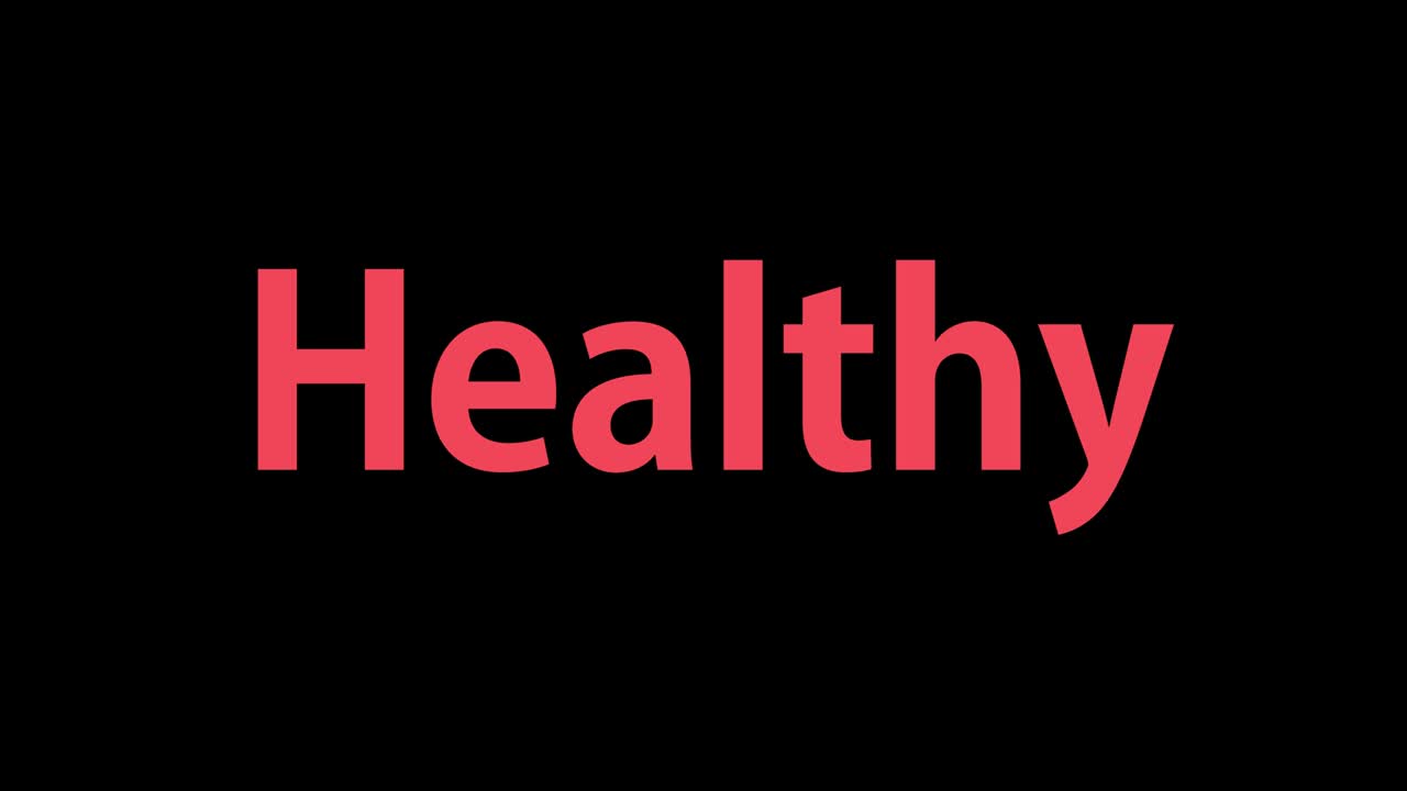 건강한 텍스트 애니메이션 메시지 모션 그래픽