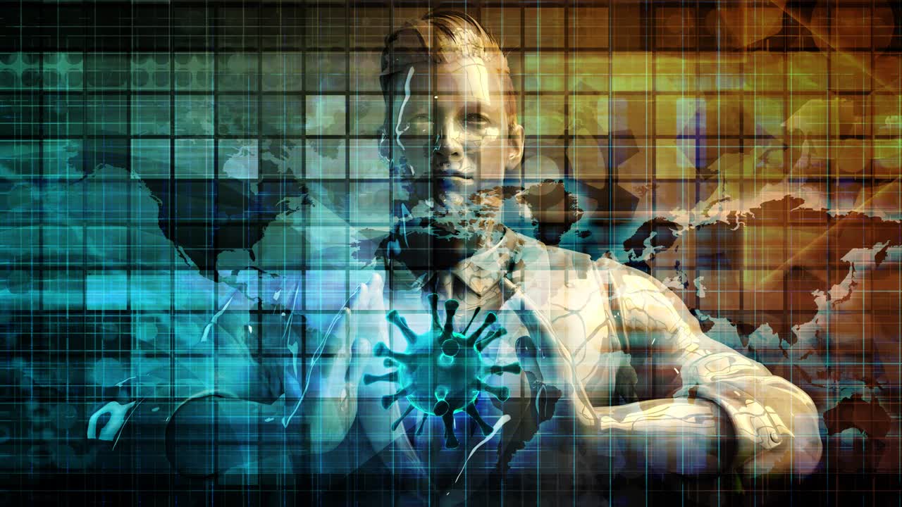 Covid-19 with Medical Personnel Containing Virus Germ