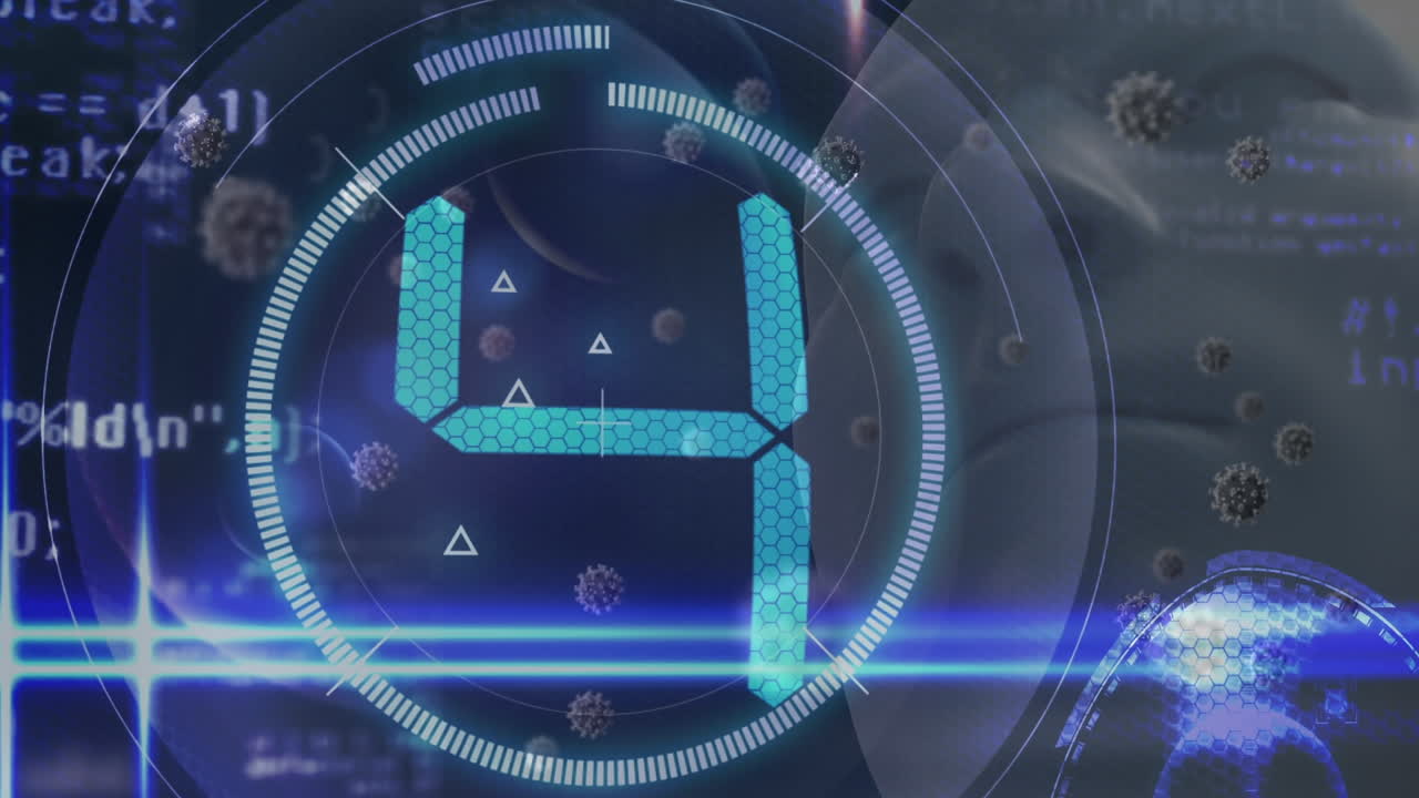 animación del procesamiento de datos sobre las células del virus