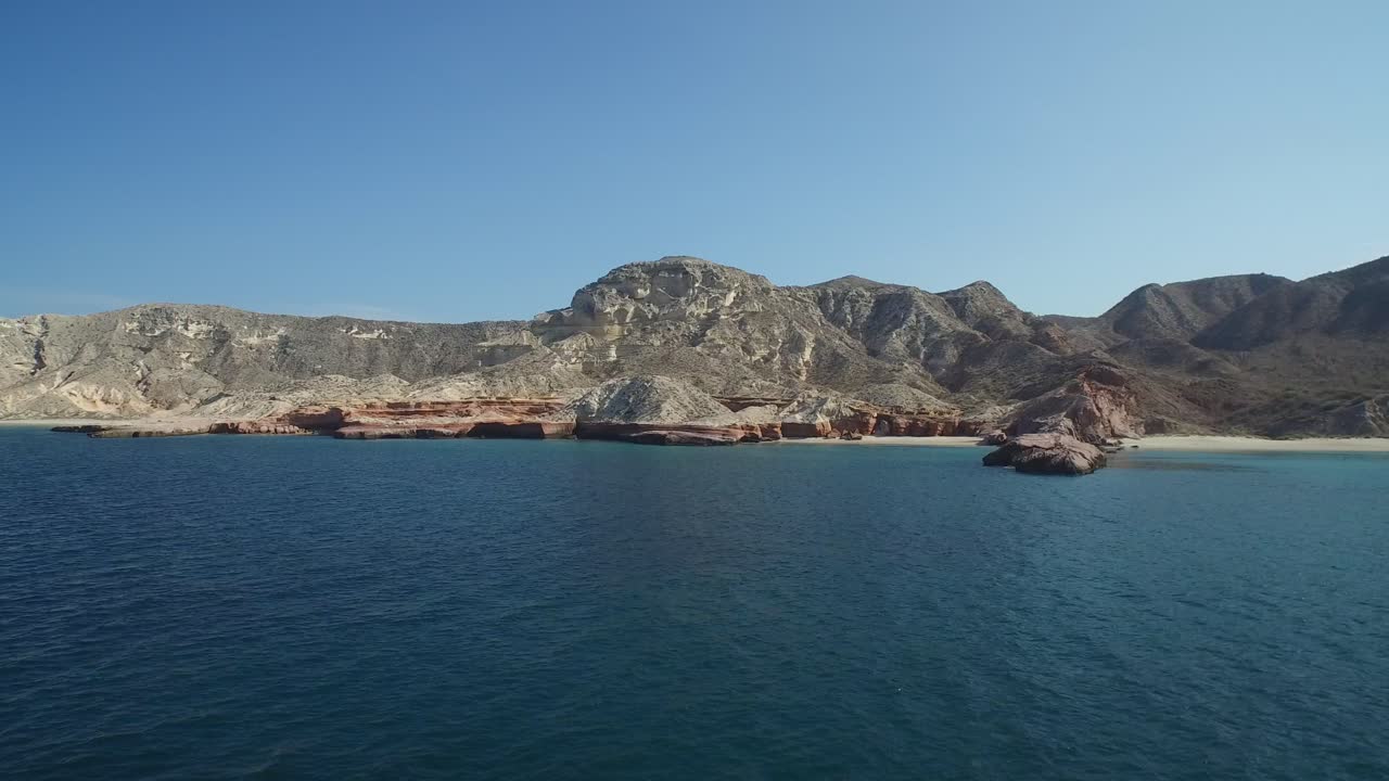 Aerial shot of a stunning scenery in Punta Colorada, Sea of Cortez