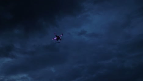 drone in a stormy night sky