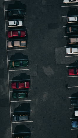 aerial view of a full parking lot