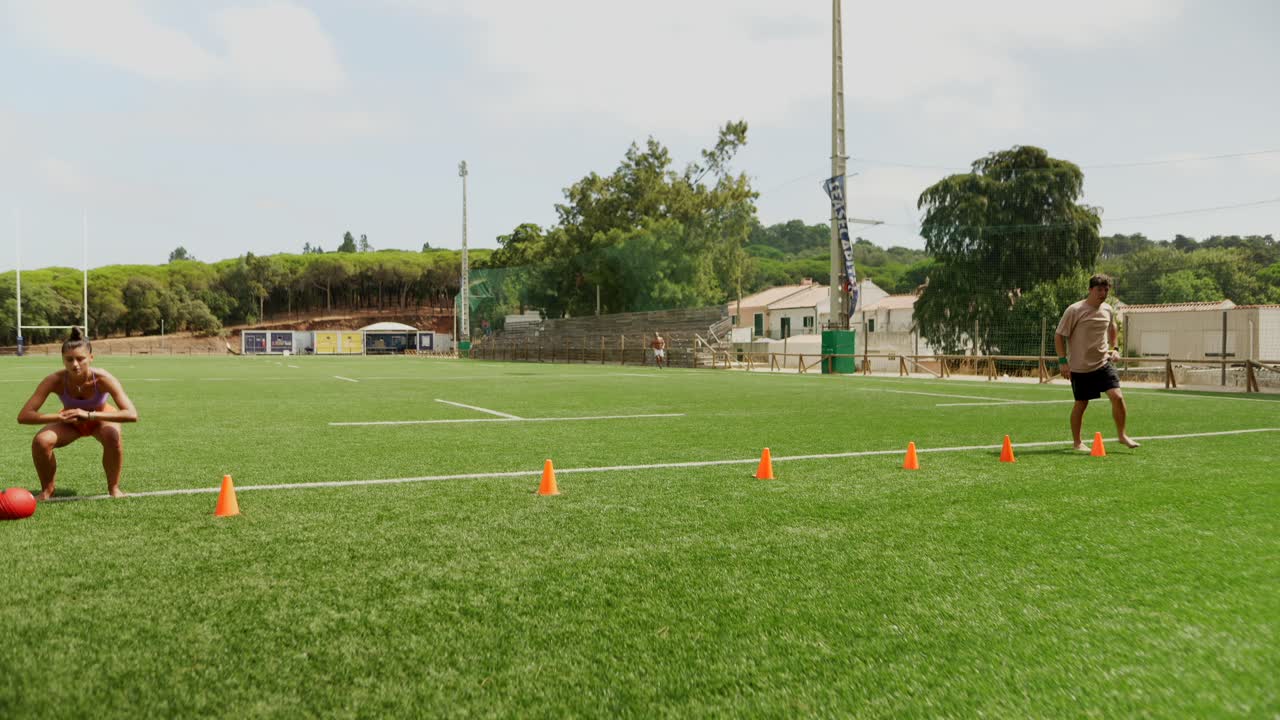 People Doing Exercises on Field