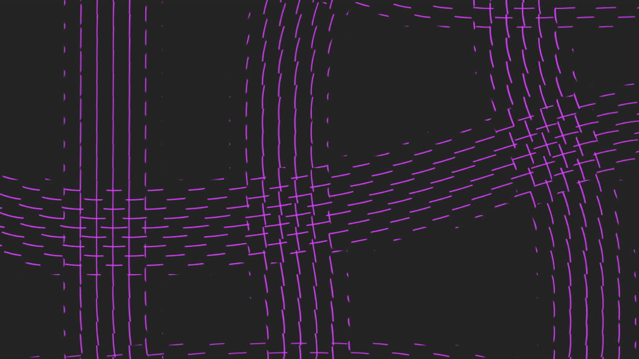 An intricate design of intersecting thin purple lines arranged in a repeating pattern, resembling a geometric artwork created using a straightedge tool