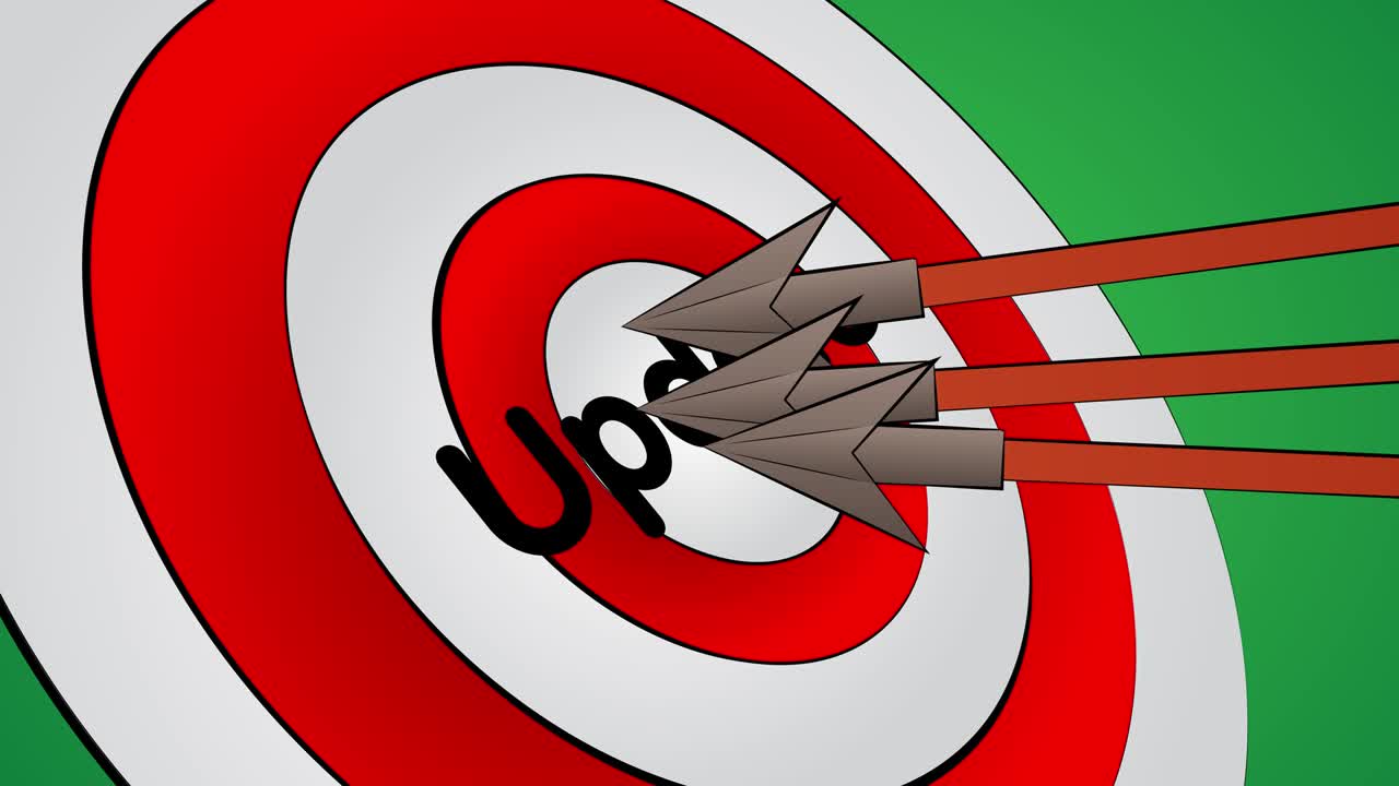 화살은 텍스트 업데이트로 황소의 눈을 때렸습니다.