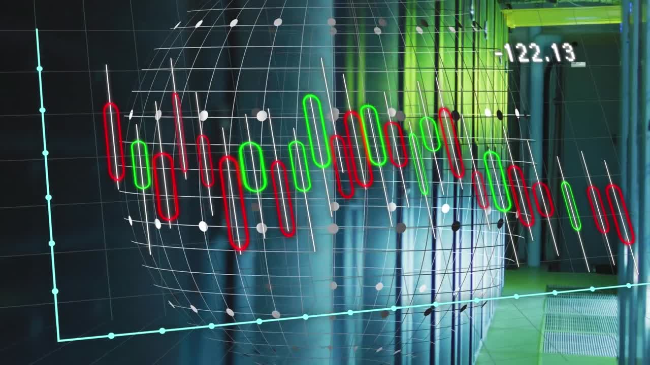 그래프와 그리드 패턴의 애니메이션 세계가 서버 을 이동