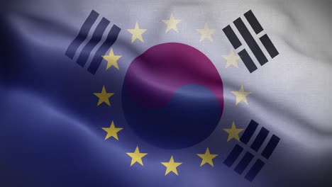 la bandera de corea del sur es un bucle de fondo 4k