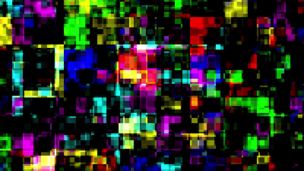 Abstract Digital Glitch Effect with Colorful Pixelated Blocks