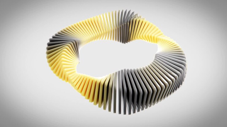 Dynamisk abstrakt geometrisk ringform, der roterer problemfrit.