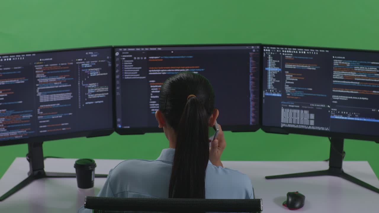 programmiererin bei einem videoanruf