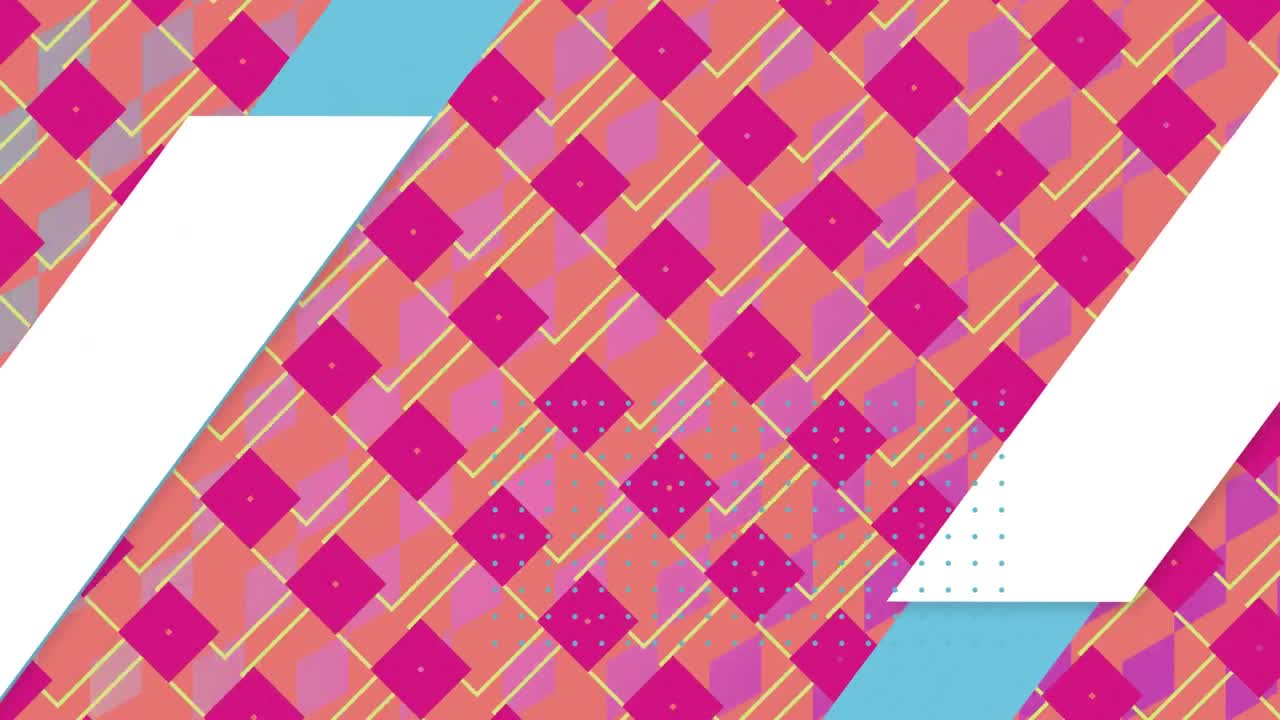 Pink and yellow square patterns