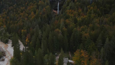 Moody-scene-Vrata-Valley-with-distant-Pericnik-waterfall-on-mountainside