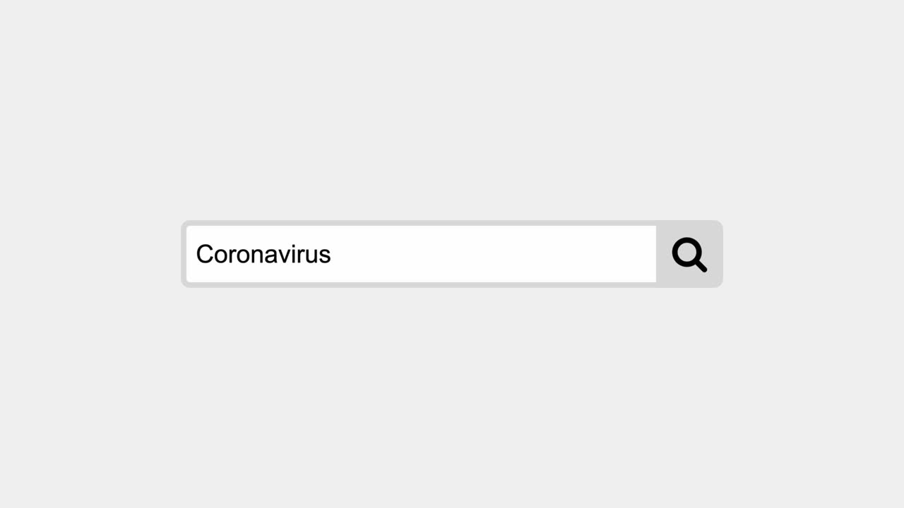 Typing Coronavirus as keyword in search bar in search engine