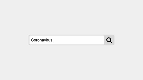 typing coronavirus as keyword in search bar in search engine