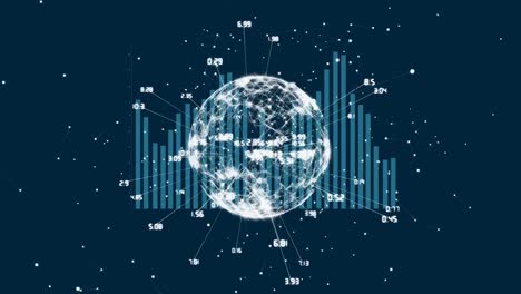 Animation-of-diverse-graphs-and-globe-on-navy-background