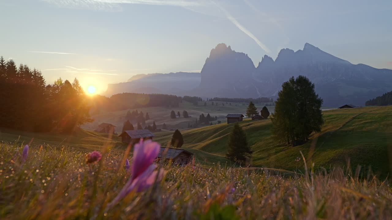Sunrise over the Dolomites Alps in Italy