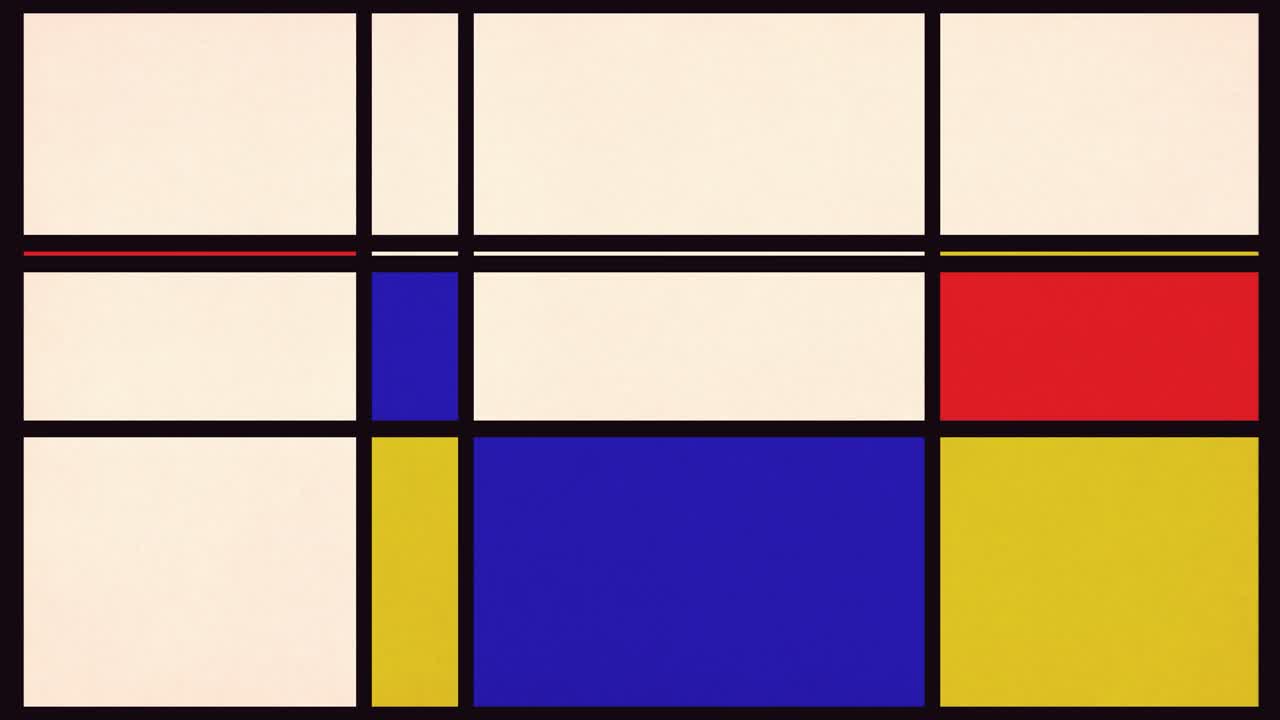 Animazione geometrica astratta dinamica in stile Mondrian