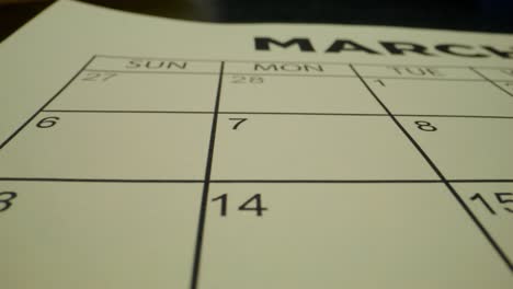 fecha marcada en el calendario marzo de 2023