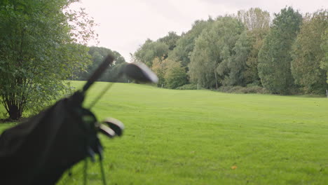 golf course landscape with golf clubs