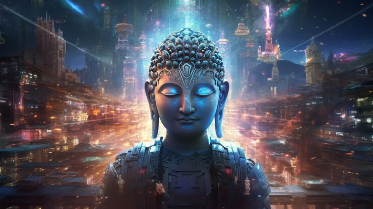 Statue di Buddha generate con AI