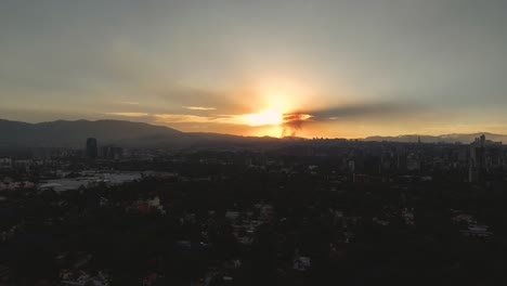 flaming sky in coyoacan, south of mexico city