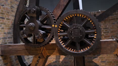 rotating gears in a historical machine exhibit