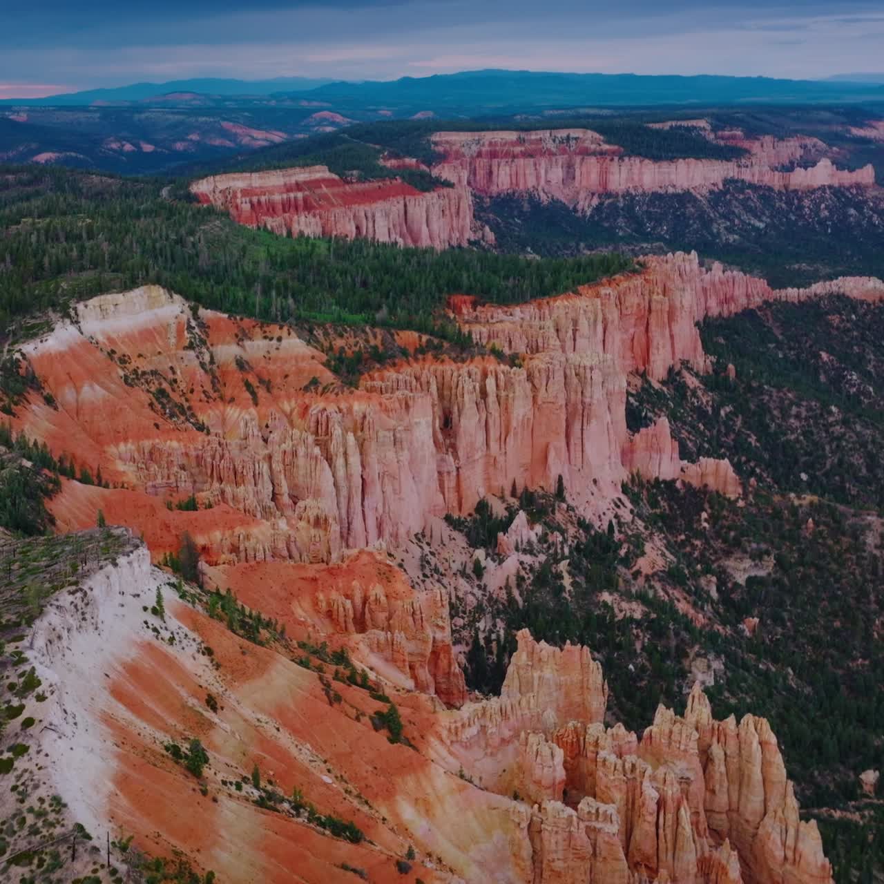 Beautiful american national park canyon. Big canyon red rocks aerial view