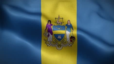 la bandera de filadelfia, estados unidos, es un fondo de bucle 4k.