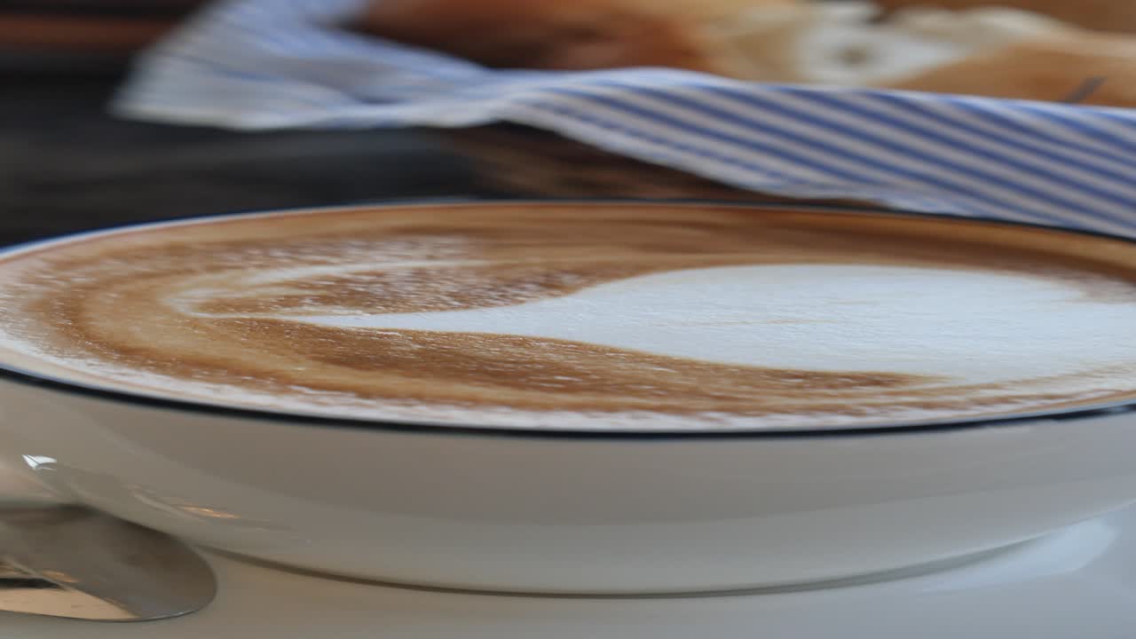 Close-up of Cappuccino with Latte Art