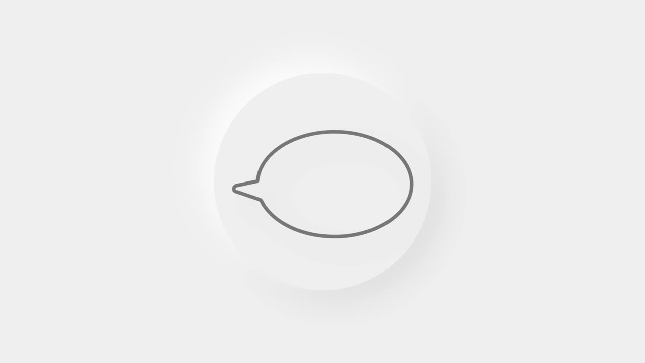 Chat, speech bubble 3d icon animation on white background. 4K