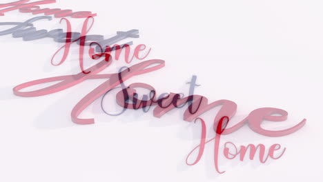 Kursiver-Roter-Und-Blauer-Text-„Home-Sweet-Home“,-3D-Rendering-Vor-Weißem-Hintergrund