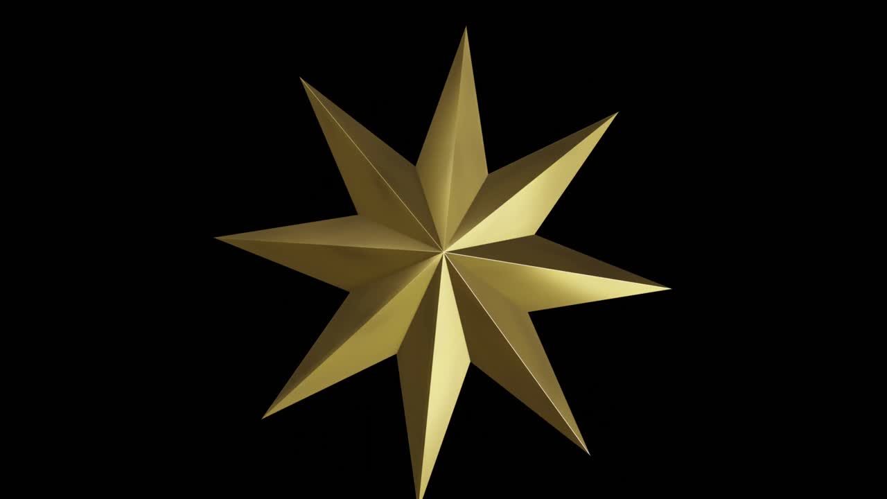 Animation af roterende stjerne på sort baggrund