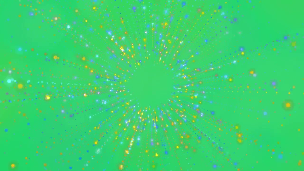 Animation of blue and yellow light trails moving on transparent background