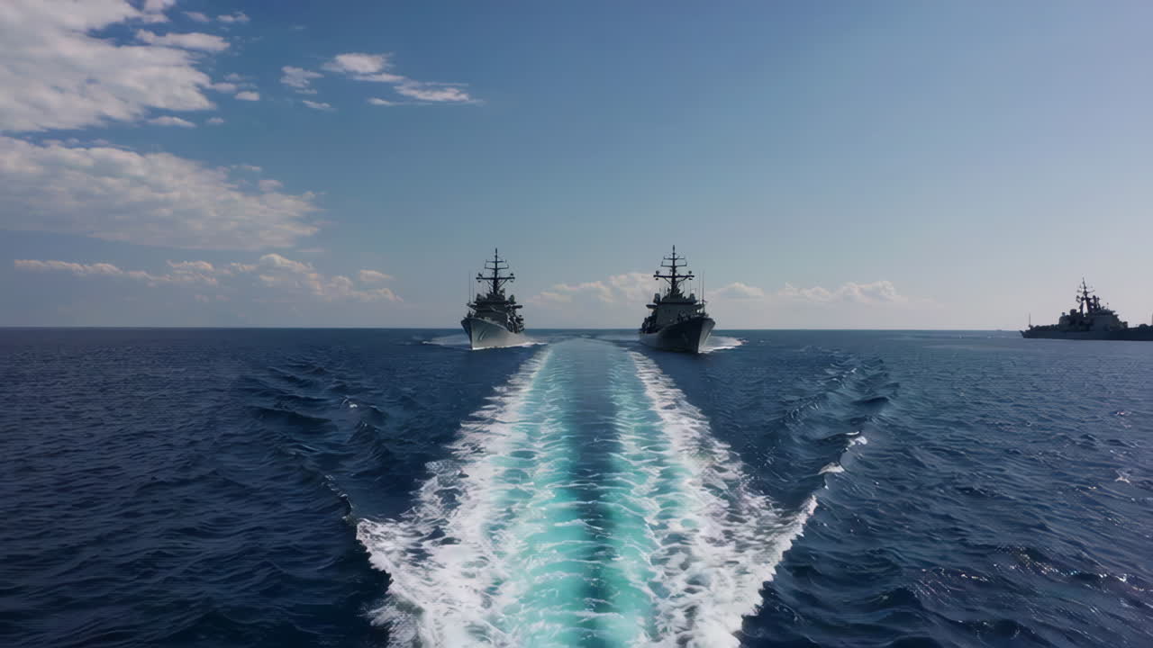 Naval Vessels in the Ocean