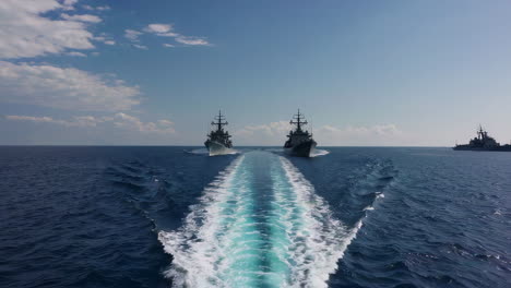 Naval Vessels in the Ocean