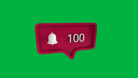 icono de campana con aumento del recuento de números para las redes sociales