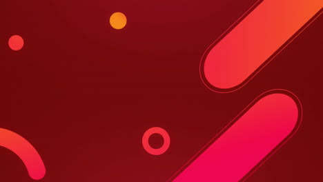 animation of abstract shapes moving on dark red background