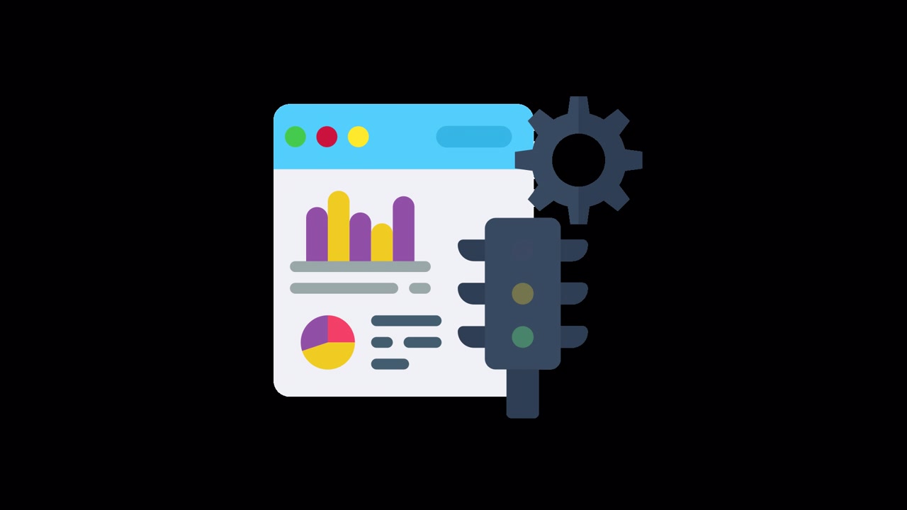 Animated Data Analytics Dashboard with Traffic Light Control