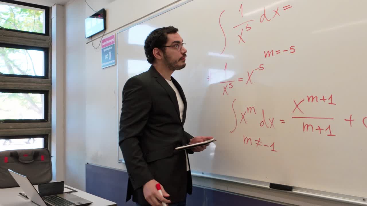 Mathematics Teacher Explaining the Power Rule for Integration
